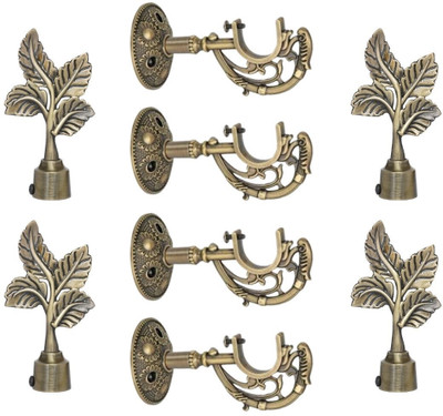 Inkart Gold Rod Rail Bracket, Curtain Knobs Metal(Pack of 4)
