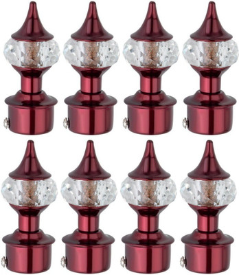 Ghazian Maroon Curtain Knobs, Rod Rail Bracket Metal(Pack of 8)