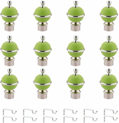 Inkart Green Rod Rail Bracket, Curtain Knobs Metal(Pack of 24)