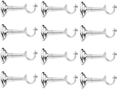 LEEZEN Architectural Hardware Silver Rod Rail Bracket Metal(Pack of 12)
