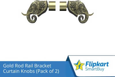 Flipkart SmartBuy Gold Rod Rail Bracket, Curtain Knobs Metal(Pack of 2)