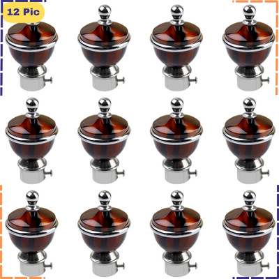 ZAPEX Maroon Rod Rail Bracket, Curtain Knobs Metal(Pack of 12)