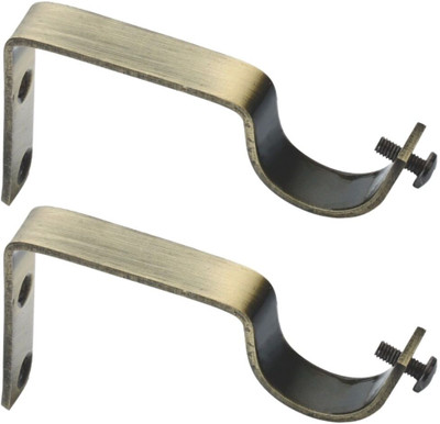 Inkart Brown Curtain Knobs, Rod Rail Bracket Metal(Pack of 2)