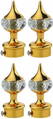 HELENSON Gold Curtain Knobs, Rod Rail Bracket Metal(Pack of 4)