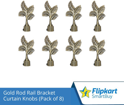 Flipkart SmartBuy Gold Curtain Knobs, Rod Rail Bracket Metal(Pack of 8)