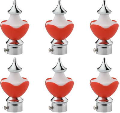 krina Red Rod Rail Bracket, Curtain Knobs Metal(Pack of 6)