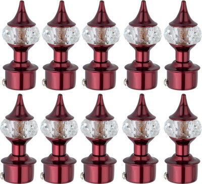 Ghazian Maroon Curtain Knobs, Rod Rail Bracket Metal(Pack of 10)
