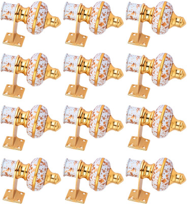 Ghazian Multicolor Curtain Knobs, Rod Rail Bracket Metal(Pack of 12)