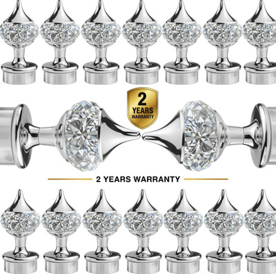 Ghazian Silver Curtain Knobs, Rod Rail Bracket Metal(Pack of 16)