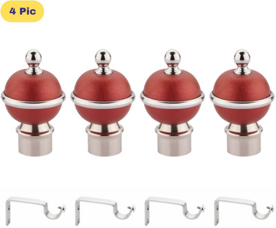 ZAPEX Maroon Rod Rail Bracket, Curtain Knobs Metal(Pack of 8)