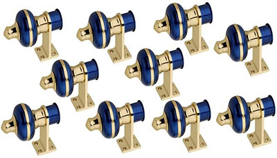 GROWNIX Blue Curtain Hooks, Curtain Knobs, Rod Rail Bracket Metal(Pack of 5)