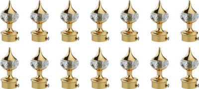 ZYREX Gold Curtain Knobs, Rod Rail Bracket Metal(Pack of 14)