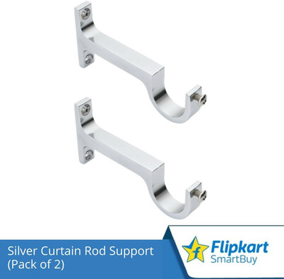Flipkart SmartBuy Silver Curtain Knobs, Rod Rail Bracket Metal(Pack of 2)