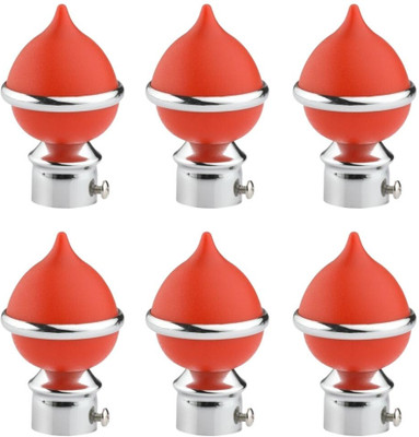 ZYREX Red Rod Rail Bracket, Curtain Knobs Metal(Pack of 6)