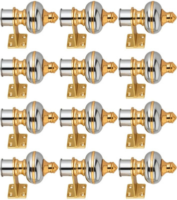 Ghazian Silver, Gold Curtain Knobs, Rod Rail Bracket Metal(Pack of 12)