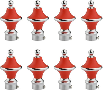 ZAPEX Red Rod Rail Bracket, Curtain Knobs Metal(Pack of 8)