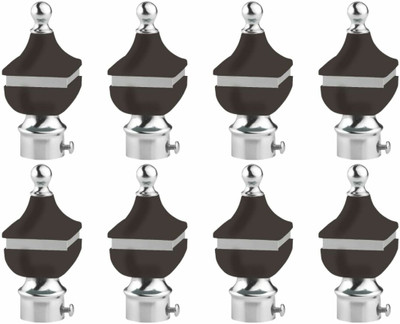RKOING Grey Rod Rail Bracket, Curtain Knobs Metal(Pack of 8)