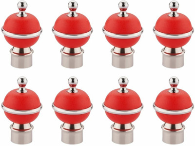 Inkart Red Rod Rail Bracket, Curtain Knobs Metal(Pack of 8)
