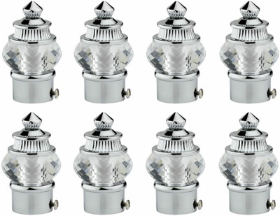 RKOING Silver Curtain Knobs, Rod Rail Bracket Metal(Pack of 8)