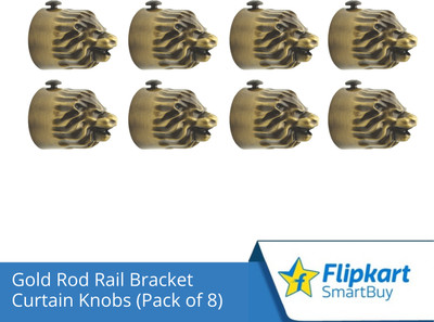 Flipkart SmartBuy Gold Curtain Knobs, Rod Rail Bracket Metal(Pack of 8)