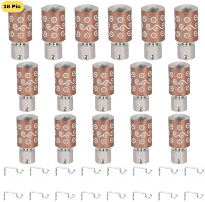 ZAPEX Brown Rod Rail Bracket, Curtain Knobs Metal(Pack of 16)
