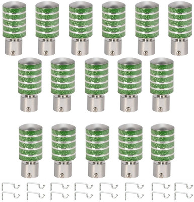 RKOING Green Rod Rail Bracket, Curtain Knobs Metal(Pack of 16)