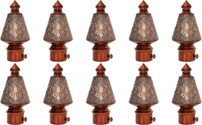 Inkart Brown Curtain Knobs, Rod Rail Bracket Metal(Pack of 10)