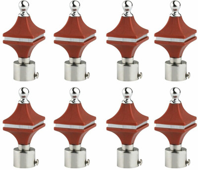 RKOING Brown Rod Rail Bracket, Curtain Knobs Metal(Pack of 8)