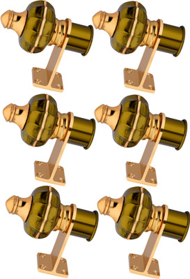 GHAR DWAR Green Curtain Hooks, Curtain Knobs, Rod Rail Bracket Metal(Pack of 3)