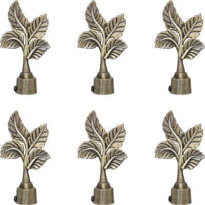ZAPEX Gold Curtain Knobs, Rod Rail Bracket Metal(Pack of 6)