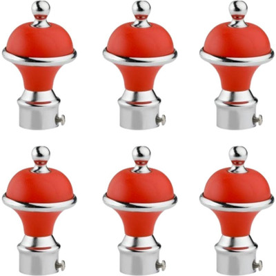 ZAPEX Red Rod Rail Bracket, Curtain Knobs Metal(Pack of 6)