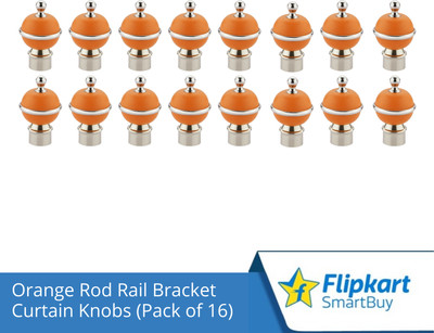 Flipkart SmartBuy Orange Curtain Knobs, Rod Rail Bracket Metal(Pack of 16)