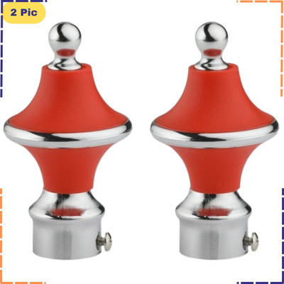 ZAPEX Red Rod Rail Bracket, Curtain Knobs Metal(Pack of 2)