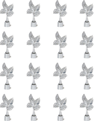 Inkart Silver Curtain Knobs, Rod Rail Bracket Metal(Pack of 16)
