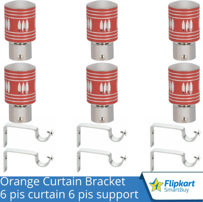 Flipkart SmartBuy Red Curtain Knobs, Rod Rail Bracket Metal(Pack of 6)