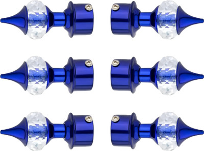 Ghar Sajaawat Blue Curtain Knobs, Rod Rail Bracket Metal(Pack of 6)
