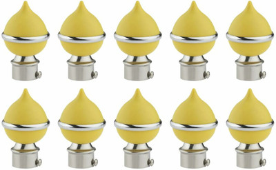 krina Yellow Rod Rail Bracket, Curtain Knobs Metal(Pack of 10)