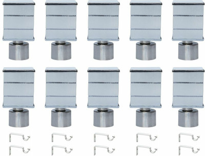 Inkart Silver Curtain Knobs, Rod Rail Bracket Metal(Pack of 20)