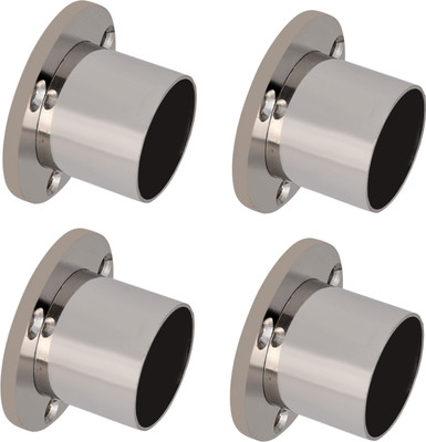 Circle Silver Rod Rail Bracket Metal(Pack of 4)