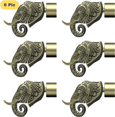 ZAPEX Gold Rod Rail Bracket, Curtain Knobs Metal(Pack of 6)