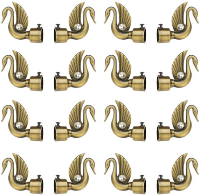 Inkart Gold Curtain Knobs, Rod Rail Bracket Metal(Pack of 16)