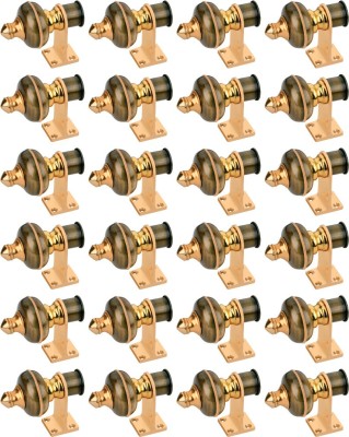 Sun Shield Multicolor, Gold Curtain Knobs, Curtain Hooks, Rod Rail Bracket Metal(Pack of 24)