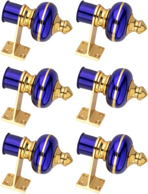 HELENSON Purple Curtain Knobs, Rod Rail Bracket Metal(Pack of 6)