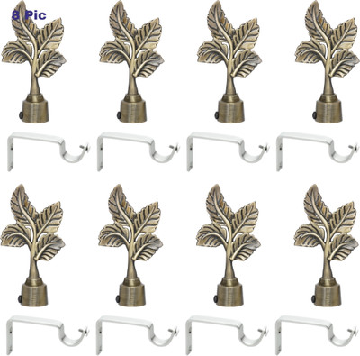 ZAPEX Gold Curtain Knobs, Rod Rail Bracket Metal(Pack of 8)
