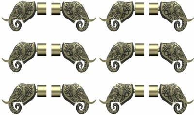 ZYREX Gold Curtain Knobs, Rod Rail Bracket Metal(Pack of 12)