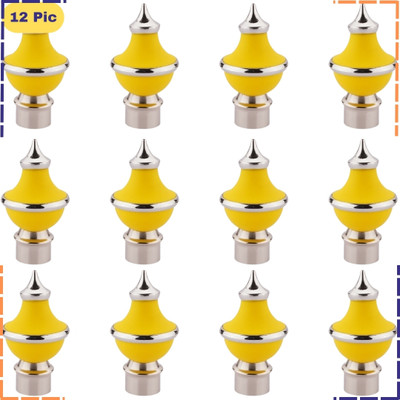 ZAPEX Yellow Rod Rail Bracket, Curtain Knobs Metal(Pack of 12)