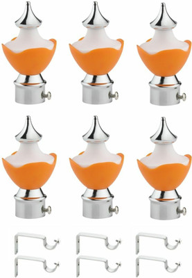 Inkart Orange Rod Rail Bracket, Curtain Knobs Metal(Pack of 12)