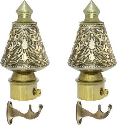 Inkart Gold Curtain Knobs, Rod Rail Bracket Metal(Pack of 2)