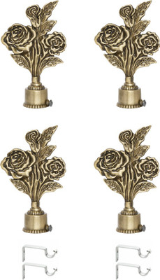 ZAPEX Gold Curtain Knobs, Rod Rail Bracket Metal(Pack of 8)