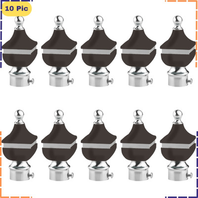 ZAPEX Grey Rod Rail Bracket, Curtain Knobs Metal(Pack of 10)